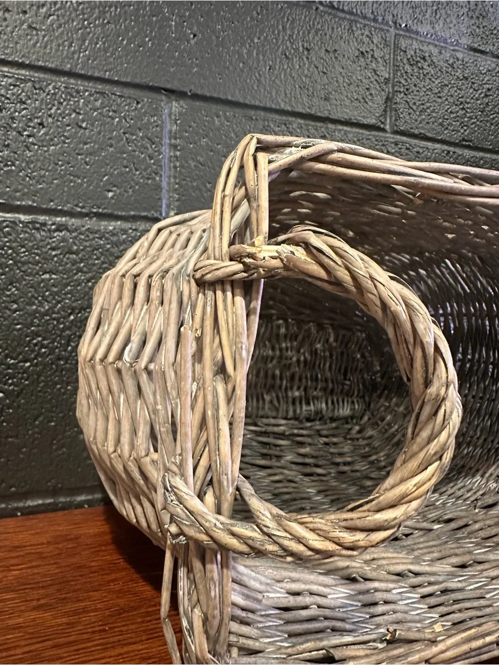 Woven Storage Basket with Handles - Gray